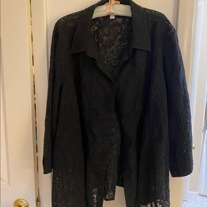 vintage women’s transparent flowered blouse